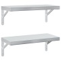 Estantes de pared 2 uds acero inoxidable plateado 50x23,5 cm de , Estantes y estanterías - Ref: Foro24-3214510, Precio: 53,99...