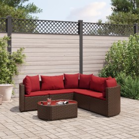 Set sofás de jardín 6 piezas y cojines ratán sintético marrón de , Conjuntos de jardín - Ref: Foro24-3308397, Precio: 398,31 ...
