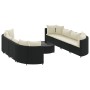 Set de sofás de jardín con cojines 9 pzas ratán sintético negro de , Conjuntos de jardín - Ref: Foro24-3308424, Precio: 630,8...