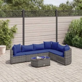 7-piece garden sofa set with gray synthetic rattan cushions by , Garden sets - Ref: Foro24-3308383, Price: 435,77 €, Discount: %
