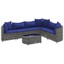 Set de sofás de jardín 7 pzas con cojines ratán sintético gris de , Conjuntos de jardín - Ref: Foro24-3308383, Precio: 448,12...