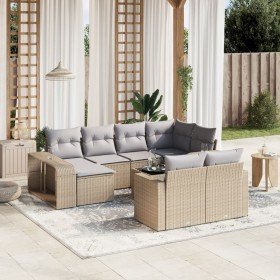 Set de sofás de jardín 11pzas con cojines ratán sintético beige en Conjuntos de jardín | Comprar online en Foru.es