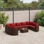 Set de sofás de jardín 10 pzas y cojines ratán sintético marrón de , Conjuntos de jardín - Ref: Foro24-3308405, Precio: 711,0...