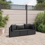 Set de sofás de jardín con cojines 3 pzas ratán sintético negro de , Conjuntos de jardín - Ref: Foro24-3308451, Precio: 231,1...