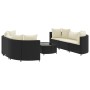 Set de sofás de jardín 7 pzas con cojines ratán sintético negro de , Conjuntos de jardín - Ref: Foro24-3308432, Precio: 490,3...