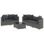 Set de muebles de jardín 6 pzas y cojines ratán sintético gris de , Conjuntos de jardín - Ref: Foro24-3308418, Precio: 408,47...