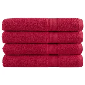 Toallas premium 4 uds 100% algodón rojo 100x200 cm 600 gsm de , Toallas - Ref: Foro24-137414, Precio: 95,70 €, Descuento: %