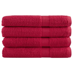 Toallas premium 4 uds 100% algodón rojo 100x200 cm 600 gsm de , Toallas - Ref: Foro24-137414, Precio: 97,42 €, Descuento: %