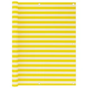 Toldo para balcón HDPE amarillo y blanco 120x500 cm de vidaXL, Sombrillas - Ref: Foro24-310882, Precio: 14,29 €, Descuento: %
