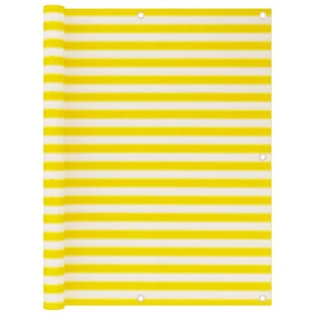 Toldo para balcón HDPE amarillo y blanco 120x500 cm de vidaXL, Sombrillas - Ref: Foro24-310882, Precio: 14,29 €, Descuento: %