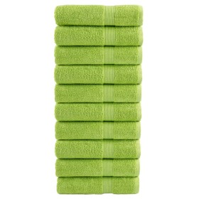 Toallas de baño 10 uds 100% algodón verde 100x150 cm 600 gsm de , Toallas - Ref: Foro24-137505, Precio: 170,31 €, Descuento: %