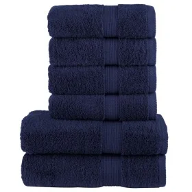 Juego de toallas 6 piezas 100% algodón azul marino 600 gsm de , Toallas - Ref: Foro24-137558, Precio: 55,65 €, Descuento: %