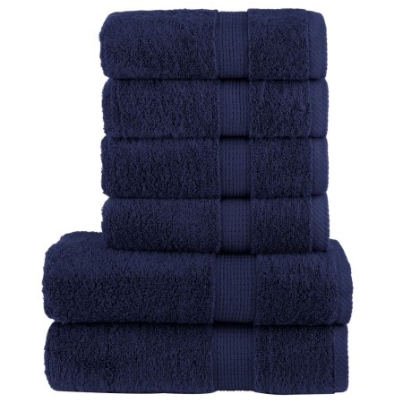 Juego de toallas 6 piezas 100% algodón azul marino 600 gsm de , Toallas - Ref: Foro24-137558, Precio: 58,98 €, Descuento: %