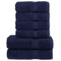 Juego de toallas 6 piezas 100% algodón azul marino 600 gsm de , Toallas - Ref: Foro24-137558, Precio: 55,65 €, Descuento: %
