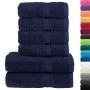 Juego de toallas 6 piezas 100% algodón azul marino 600 gsm de , Toallas - Ref: Foro24-137558, Precio: 55,65 €, Descuento: %