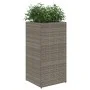 Jardinera de ratán sintético gris 40x40x80 cm de , Maceteros y jardineras - Ref: Foro24-366415, Precio: 75,35 €, Descuento: %