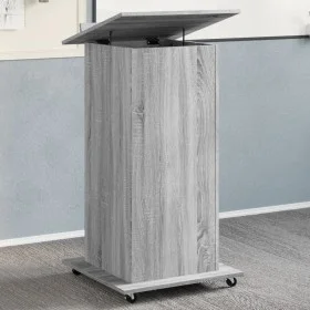 Gray Sonoma wood music stand with wheels and drawer 55x55x107 cm by , Desks - Ref: Foro24-848029, Price: 123,36 €, Discount: %