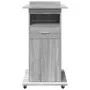 Atril con ruedas y cajón madera gris Sonoma 55x55x107 cm de , Escritorios - Ref: Foro24-848029, Precio: 123,36 €, Descuento: %