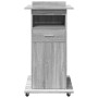 Atril con ruedas y cajón madera gris Sonoma 55x55x107 cm de , Escritorios - Ref: Foro24-848029, Precio: 125,49 €, Descuento: %