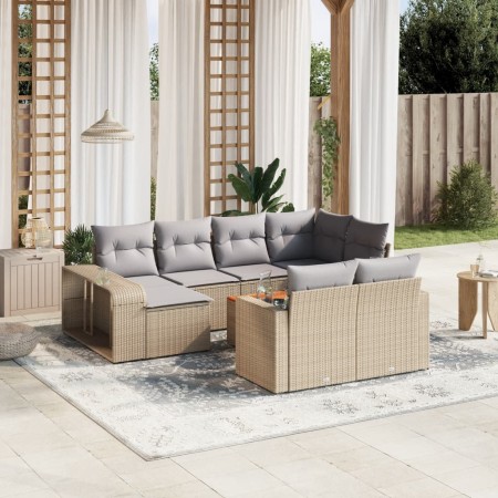 Set de sofás de jardín 11pzas con cojines ratán sintético beige en Conjuntos de jardín | Comprar online en Foru.es