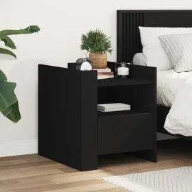 Mesita de noche madera de ingeniería negro 45x50x50 cm de , Mesitas de noche - Ref: Foro24-848277, Precio: 55,87 €, Descuento: %