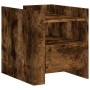 Mesita de noche madera de ingeniería roble ahumado 45x50x50 cm de , Mesitas de noche - Ref: Foro24-848280, Precio: 55,21 €, D...