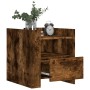 Mesita de noche madera de ingeniería roble ahumado 45x50x50 cm de , Mesitas de noche - Ref: Foro24-848280, Precio: 55,21 €, D...