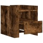 Mesita de noche madera de ingeniería roble ahumado 45x50x50 cm de , Mesitas de noche - Ref: Foro24-848280, Precio: 55,21 €, D...