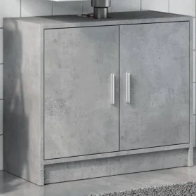 Armario de lavabo madera ingeniería gris hormigón 63x29x55 cm de , Muebles de baño - Ref: Foro24-848097, Precio: 48,87 €, Des...
