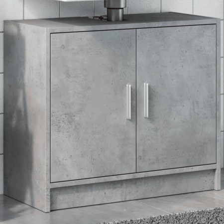 Armario de lavabo madera ingeniería gris hormigón 63x29x55 cm de , Muebles de baño - Ref: Foro24-848097, Precio: 49,39 €, Des...