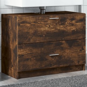 Armario de lavabo madera ingeniería roble ahumado 78x37x59 cm de , Muebles de baño - Ref: Foro24-848119, Precio: 89,39 €, Des...