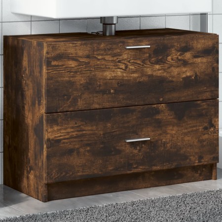 Armario de lavabo madera ingeniería roble ahumado 78x37x59 cm de , Muebles de baño - Ref: Foro24-848119, Precio: 89,39 €, Des...