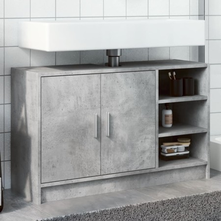 Armario de lavabo madera ingeniería gris hormigón 90x29x55 cm de , Muebles de baño - Ref: Foro24-848125, Precio: 76,25 €, Des...