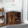 Armario de lavabo madera ingeniería roble ahumado 63x29x55 cm de , Muebles de baño - Ref: Foro24-848133, Precio: 53,94 €, Des...