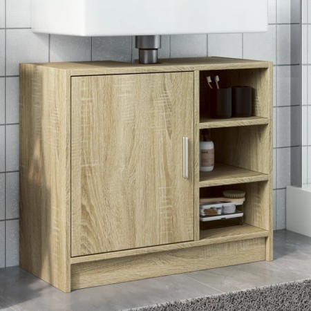 Armario de lavabo madera de ingeniería roble Sonoma 63x29x55 cm de , Muebles de baño - Ref: Foro24-848131, Precio: 54,81 €, D...