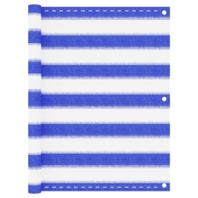 Toldo para balcón HDPE azul y blanco 75x400 cm de vidaXL, Sombrillas - Ref: Foro24-310885, Precio: 14,79 €, Descuento: %