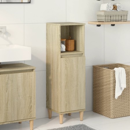 Armario de baño madera contrachapada roble Sonoma 30x30x100 cm de , Tocadores de baño - Ref: Foro24-849659, Precio: 62,04 €, ...