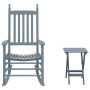 Silla mecedora con mesa plegable madera maciza de álamo gris de , Mecedoras - Ref: Foro24-3281258, Precio: 138,71 €, Descuent...