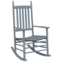 Silla mecedora con mesa plegable madera maciza de álamo gris de , Mecedoras - Ref: Foro24-3281258, Precio: 138,71 €, Descuent...