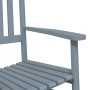 Silla mecedora con mesa plegable madera maciza de álamo gris de , Mecedoras - Ref: Foro24-3281258, Precio: 138,71 €, Descuent...