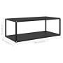 Mesa de centro vidrio templado negro 100x50x35 cm en Mesas de centro | Comprar online en Foru.es