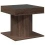 Mesa de centro y LED madera ingeniería marrón roble 50x50x45 cm de , Mesas de centro - Ref: Foro24-847566, Precio: 93,86 €, D...