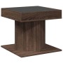 Mesa de centro y LED madera ingeniería marrón roble 50x50x45 cm de , Mesas de centro - Ref: Foro24-847566, Precio: 95,36 €, D...