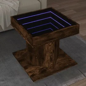 Mesa de centro y LED madera ingeniería roble ahumado 50x50x45cm de , Mesas de centro - Ref: Foro24-847564, Precio: 90,83 €, D...