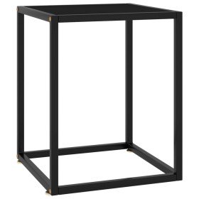 Mesa de centro negra con vidrio negro 40x40x50 cm en Mesas de centro | Comprar online en Foru.es