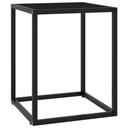 Mesa de centro negra con vidrio negro 40x40x50 cm en Mesas de centro | Comprar online en Foru.es