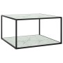Mesa de centro negra con vidrio de mármol blanco 40x40x50 cm en Mesas de centro | Comprar online en Foru.es