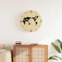 Engineered wood yellow and black wall clock Ø30 cm by , Wall clocks - Ref: Foro24-4008405, Price: 14,39 €, Discount: %