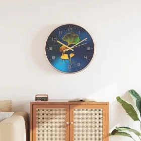 Reloj de pared poliestireno y cristal dorado y azul Ø29,5 cm de , Relojes de pared - Ref: Foro24-4008407, Precio: 17,84 €, De...