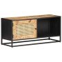 Mueble para TV madera mango rugosa y caña natural 90x30x40 cm en Muebles TV | Comprar online en Foru.es